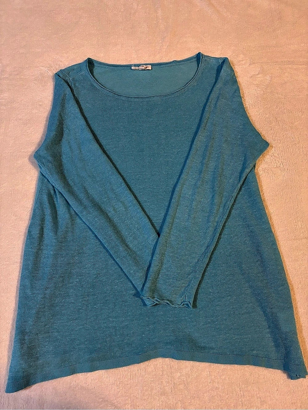 Eileen Fisher Long Sleeve Knit Top in Blue Size Medium